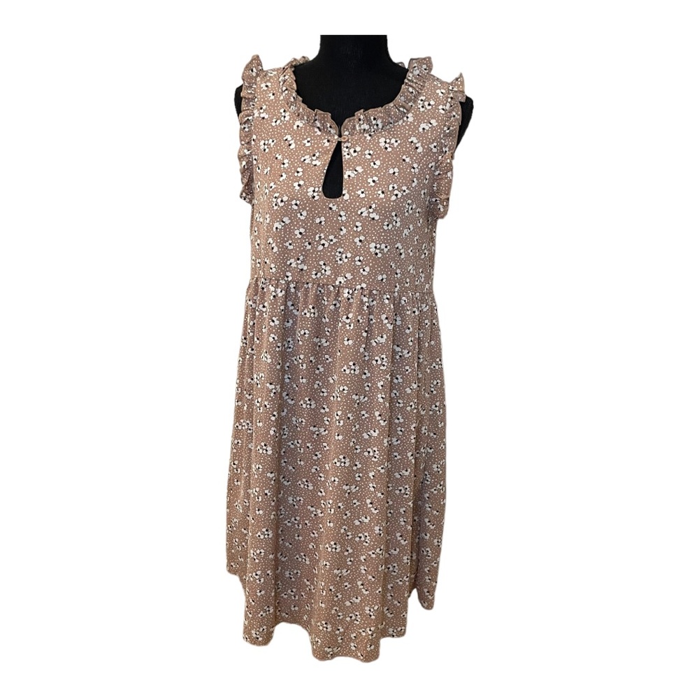 Suzanne Betro Brown Floral Midi Sundress Small S